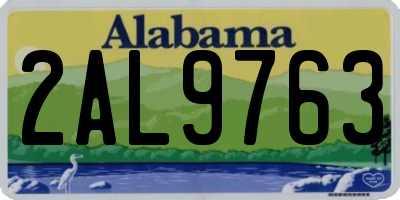 AL license plate 2AL9763