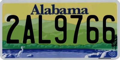 AL license plate 2AL9766