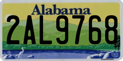 AL license plate 2AL9768