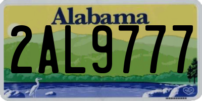 AL license plate 2AL9777