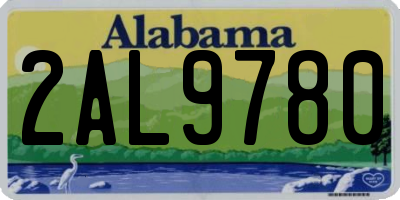 AL license plate 2AL9780