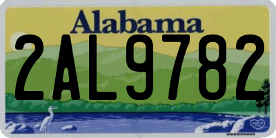 AL license plate 2AL9782