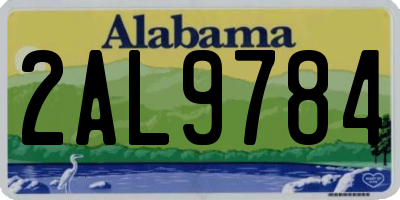 AL license plate 2AL9784