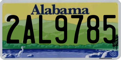 AL license plate 2AL9785
