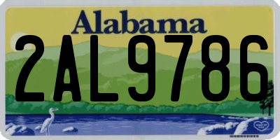 AL license plate 2AL9786