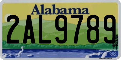 AL license plate 2AL9789