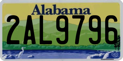 AL license plate 2AL9796