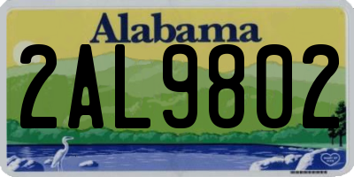 AL license plate 2AL9802