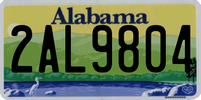 AL license plate 2AL9804
