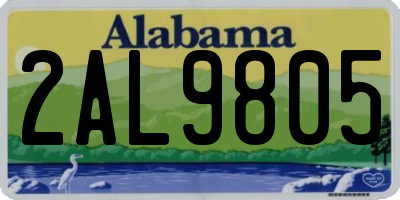 AL license plate 2AL9805