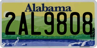 AL license plate 2AL9808