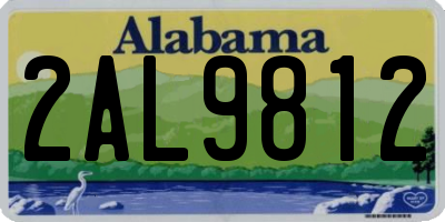 AL license plate 2AL9812