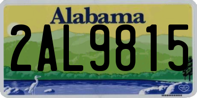 AL license plate 2AL9815