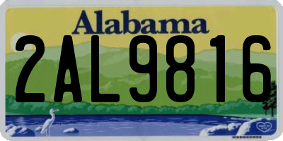 AL license plate 2AL9816
