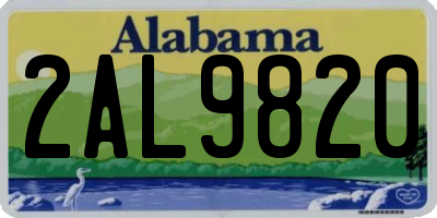 AL license plate 2AL9820