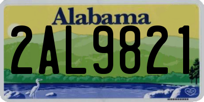 AL license plate 2AL9821