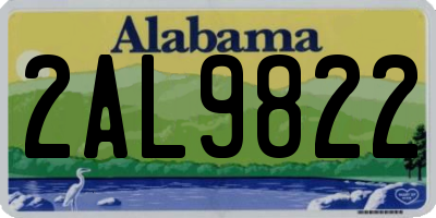 AL license plate 2AL9822