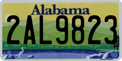 AL license plate 2AL9823