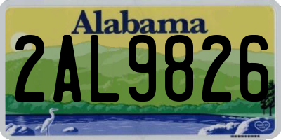 AL license plate 2AL9826