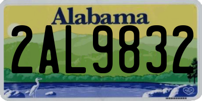 AL license plate 2AL9832