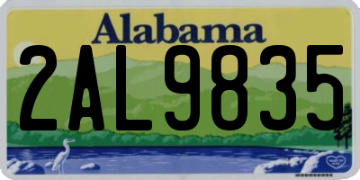 AL license plate 2AL9835