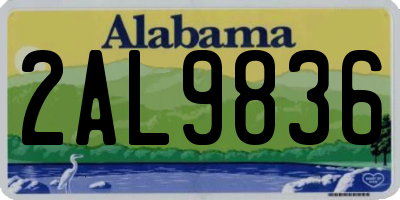 AL license plate 2AL9836