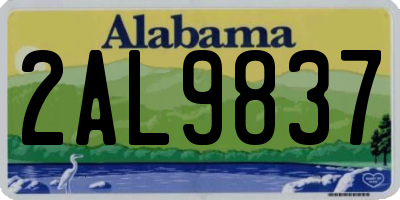 AL license plate 2AL9837