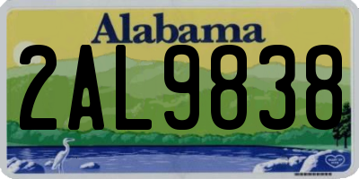 AL license plate 2AL9838