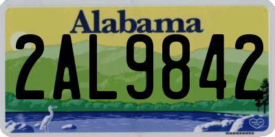 AL license plate 2AL9842
