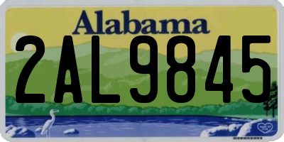 AL license plate 2AL9845