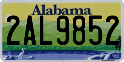 AL license plate 2AL9852