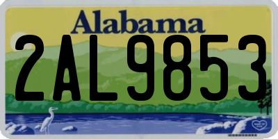 AL license plate 2AL9853