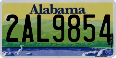AL license plate 2AL9854