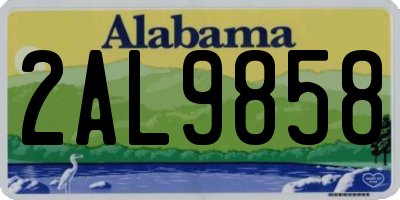 AL license plate 2AL9858