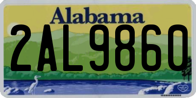 AL license plate 2AL9860