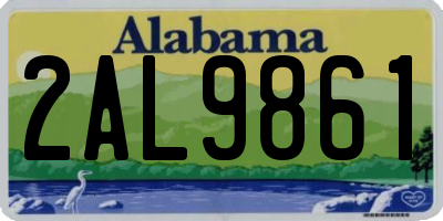 AL license plate 2AL9861