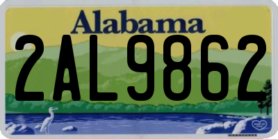 AL license plate 2AL9862