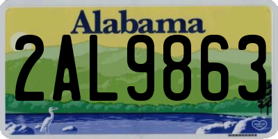 AL license plate 2AL9863