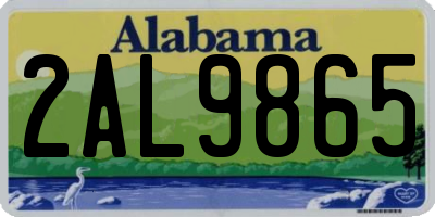 AL license plate 2AL9865