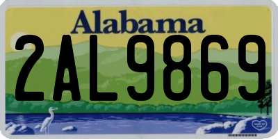 AL license plate 2AL9869