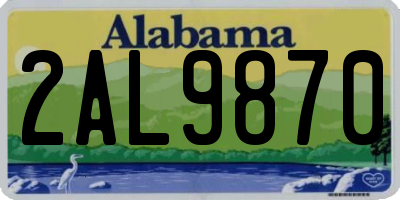AL license plate 2AL9870