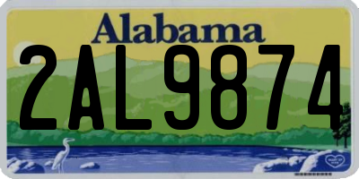 AL license plate 2AL9874
