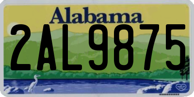 AL license plate 2AL9875