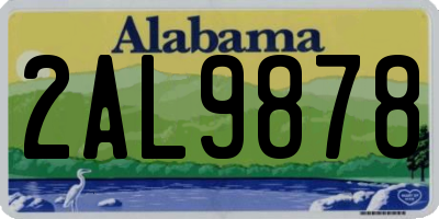 AL license plate 2AL9878