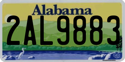 AL license plate 2AL9883