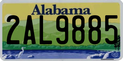 AL license plate 2AL9885