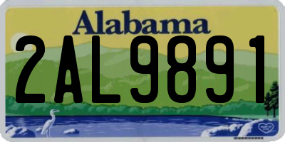AL license plate 2AL9891
