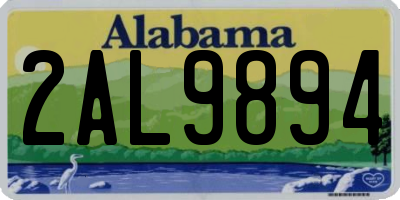 AL license plate 2AL9894
