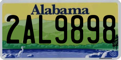 AL license plate 2AL9898