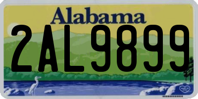 AL license plate 2AL9899